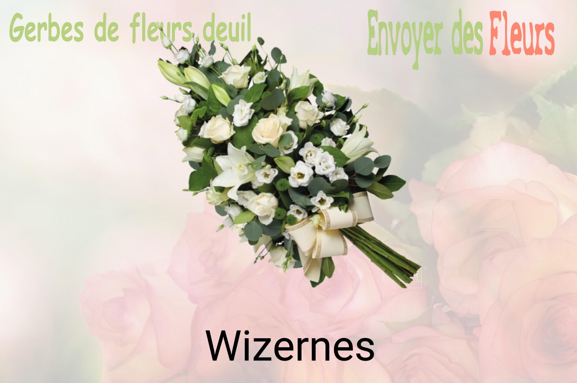 Gerbe de fleurs de deuil livrée à Wizernes
